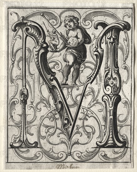 New ABC Booklet: M, 1627. Creator: Lucas Kilian (German, 1579-1637).