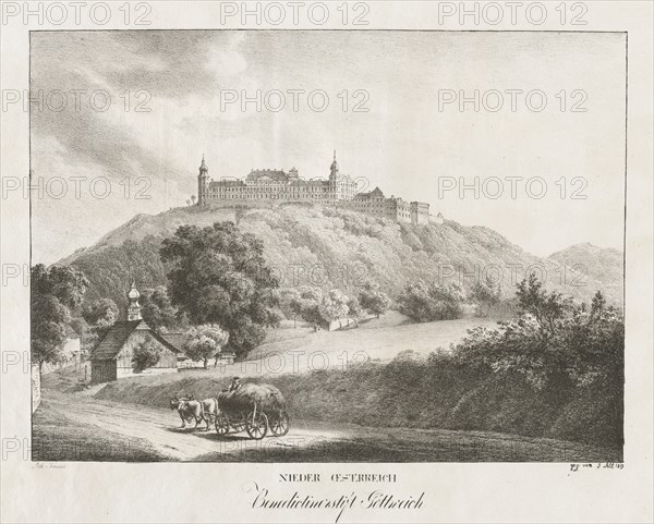 Nieder-oesterreich, Benedictinerstift Gottereich, 1819. Creator: Jakob Alt (Austrian, 1789-1872).