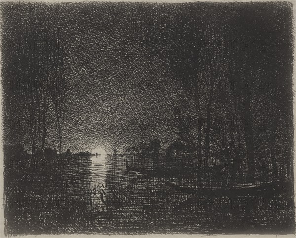 Nightpiece, original impression 1862, printed in 1921. Creator: Charles François Daubigny (French, 1817-1878).