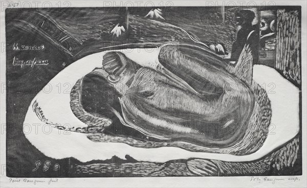 Noa Noa: Manao Yupapau ( Watched by the Spirts of the Dead), 1893-94. Creator: Paul Gauguin (French, 1848-1903).