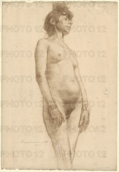 Nude Woman Standing, 1885. Creator: Frederick William MacMonnies (American, 1863-1937).