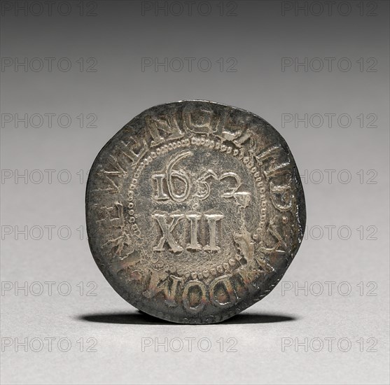 Oak Tree Shilling (reverse), 1652. Creator: John Hull (American, 1624-1683); Robert Sanderson (American, 1609-1693).