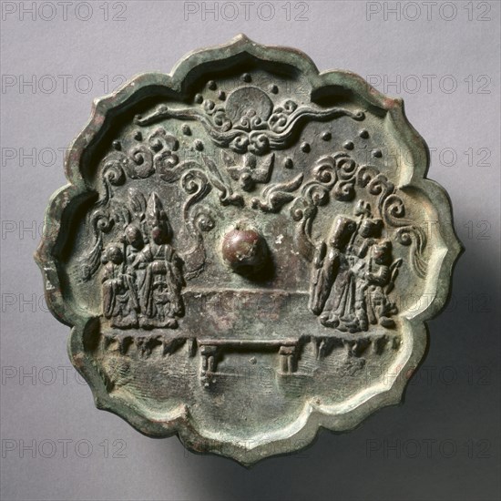Octafoil Mirror with Legend of Herdboy and Weaver Maid, mid 10th-late 13th century. Creator: Unknown.
