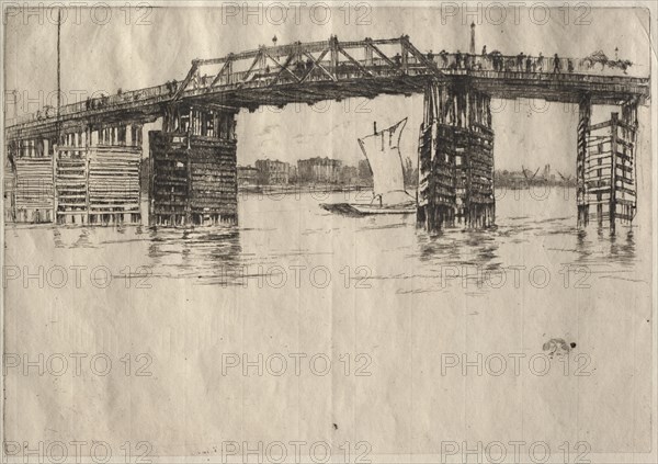 Old Battersea Bridge. Creator: James McNeill Whistler (American, 1834-1903).