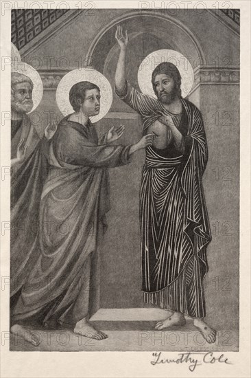 Old Italian Masters: The Incredulity of St. Thomas, 1888-1892. Creator: Timothy Cole (American, 1852-1931).