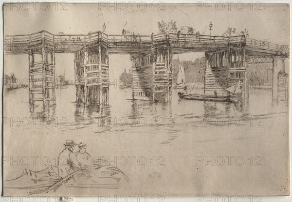 Old Putney Bridge, 1879. Creator: James McNeill Whistler (American, 1834-1903).