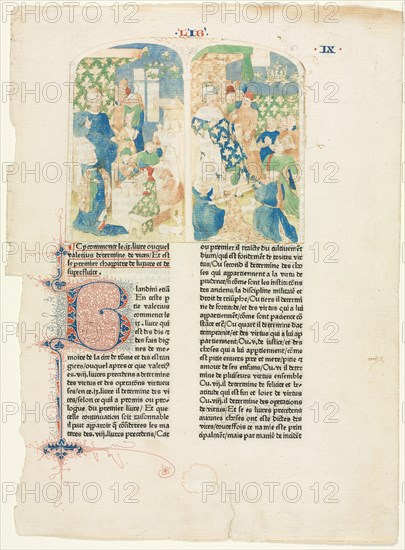 Opening Page of Book IX of Valerius Maximus's Facta et dicta memorabilia, c. 1476. Creator: Unknown.