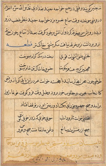 Page from Tales of a Parrot (Tuti-nama): text page, c. 1560. Creator: Unknown.