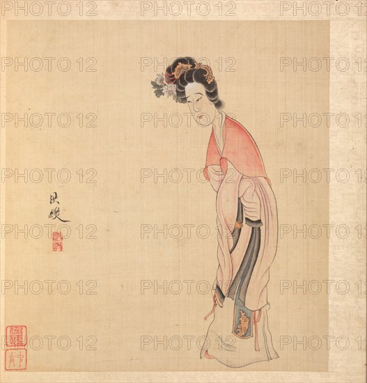 Paintings after Ancient Masters: A Lady, 1598-1652. Creator: Chen Hongshou (Chinese, 1598/99-1652).