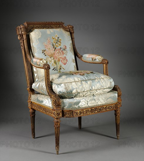 Pair of Armchairs (Fauteuil), c. 1785. Creator: Nicolas-Denis Delaisement (French).