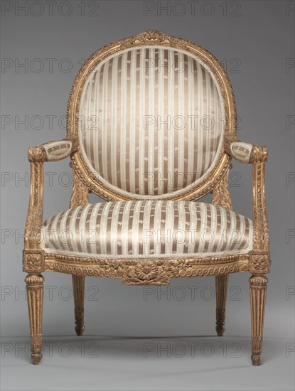 Pair of Armchairs (Fauteuils), c. 1765. Creator: Jean-Baptiste II Tilliard (French, 1797).