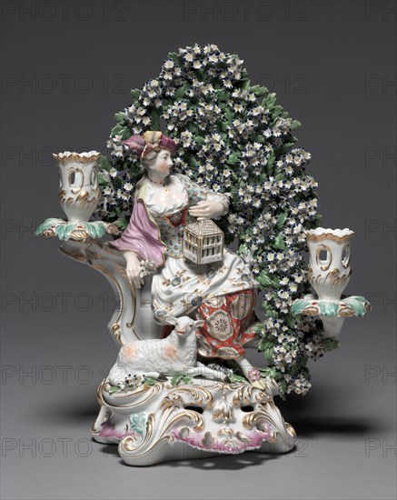 Pair of Candelabra, c. 1775. Creator: Derby Porcelain Factory (Chelsea-Derby Period).