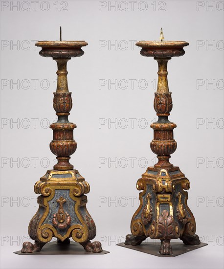 Pair of Candlesticks, late 1400s. Creator: Unknown.