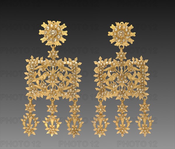 Pair of Earrings, 1700s - 1800s. Creator: Unknown.