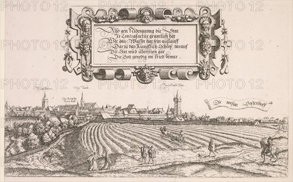 Panoramic View of Nuremberg: Right Portion, 1552. Creator: Hanns Lautensack (German, 1524-1566).