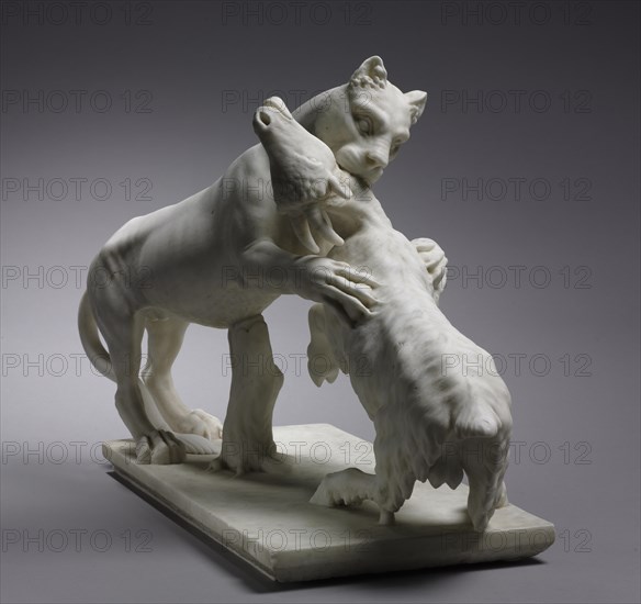 Panther Attacking a Goat , late 1700s. Creator: Francesco Antonio Franzoni (Italian, 1734-1818).