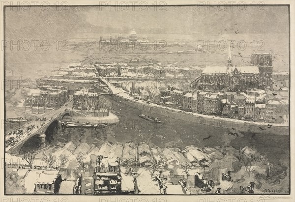 Paris under Snow, 1890. Creator: Auguste Louis Lepère (French, 1849-1918).