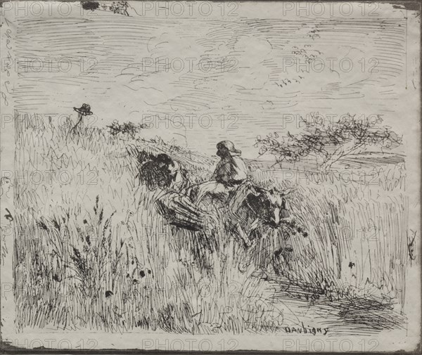 Path Through the Grain Field, original impression 1862, printed in 1921. Creator: Charles François Daubigny (French, 1817-1878).