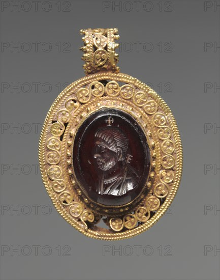 Pendant with Portrait Intaglio, 500s. Creator: Unknown.