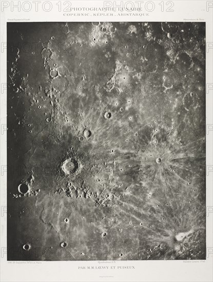 Photographie Lunaire: Copernic-Képler-Aristarique, 1896. Creator: Maurice Loewy (French, 1833-1907); Pierre Henri Puiseaux (French, 1855-1928).