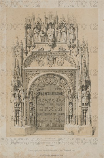 Picturesque Sketches in Spain: Title Page, 1837. Creator: Thomas Allom (British, 1804-1872); Hodgson & Graves 6, Pall Mall, London.