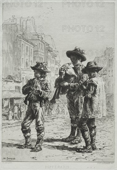 Pifferaris. Creator: Charles-Émile Jacque (French, 1813-1894).