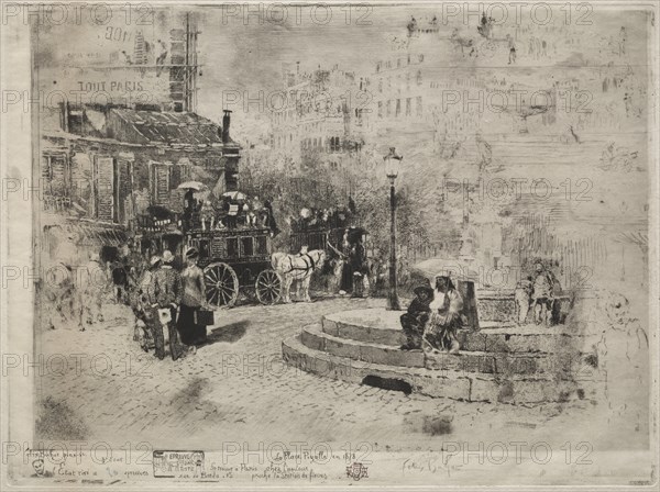 Place Pigalle en 1878, 1878. Creator: Félix Hilaire Buhot (French, 1847-1898).