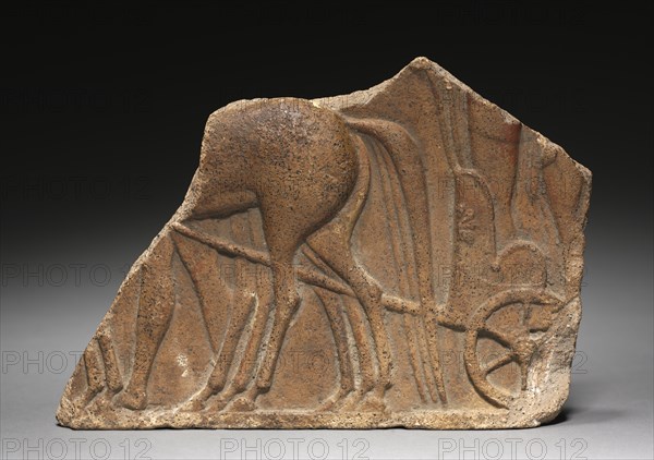 Plaque Fragment of Horses and Chariot, 500-475. Creator: Unknown.