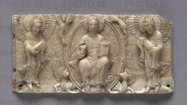 Plaque from a Portable Altar Showing Christ and the Apostles, 1050-1100. Creator: Unknown.