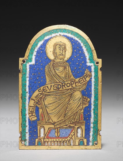 Plaque with Seated Prophet from a Reliquary Shrine: Heliseus (Elisha), c. 1170-1180. Creator: Unknown.