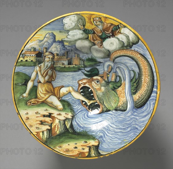 Plate Depicting Jonah, late 1500s. Creator: Unknown.