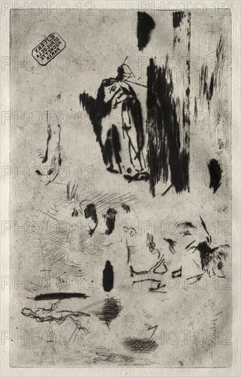 Plate with Sketches. Creator: Jean-François Millet (French, 1814-1875).