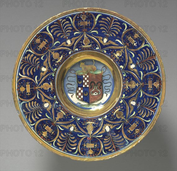 Plate with the Arms of the Vitelleschi Family, 1527. Creator: Maestro Giorgio Andreoli (Italian, 1465-70-aft 1553).