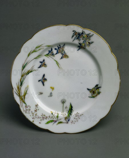 Plate: Combat, c. 1876. Creator: Félix Bracquemond (French, 1833-1914); Haviland & Co. (French).