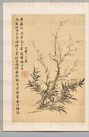 Plum Blossoms and Bamboo, 1818. Creator: Tanomura Chikuden (Japanese, 1777-1835).