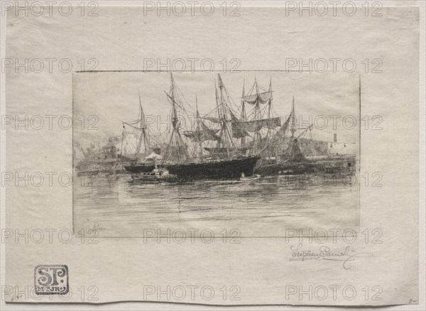 Point Breeze Oil Wharves, 1880. Creator: Stephen Parrish (American, 1846-1938).