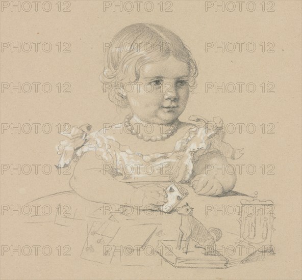Portrait of a Child, 1800s. Creator: Henri Lehmann (French, 1814-1882).