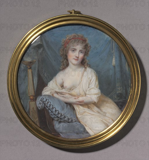 Portrait of a Woman Reclining on a Sofa, c. 1804. Creator: Jean-Antoine Laurent (French, 1763-1832).