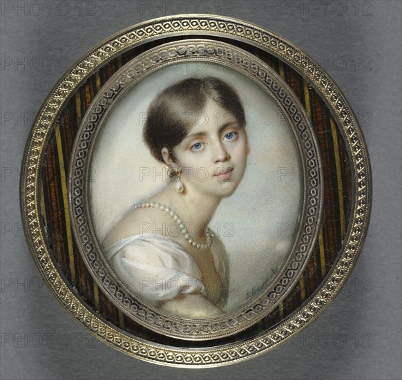 Portrait of a Young Woman in White, 1805. Creator: Jean-Urbain Guérin (French, 1760-1836).