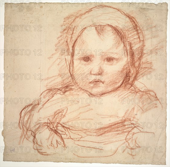 Portrait of an Infant, 1800s-1900s. Creator: Henri Cros (French, 1840-1907).