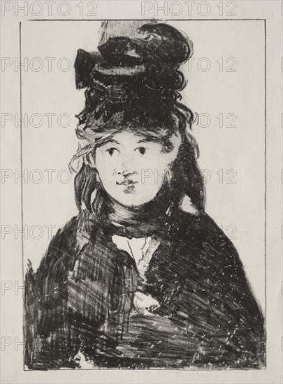 Portrait of Berthe Morisot, 1872. Creator: Edouard Manet (French, 1832-1883).