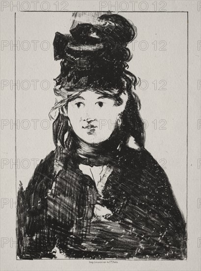 Portrait of Berthe Morisot, 1872. Creator: Edouard Manet (French, 1832-1883).