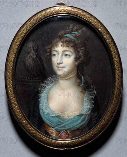 Portrait of Mademoiselle Marie-Anne Adelaide Le Normand, c. 1793. Creator: François Dumont (French, 1751-1831).