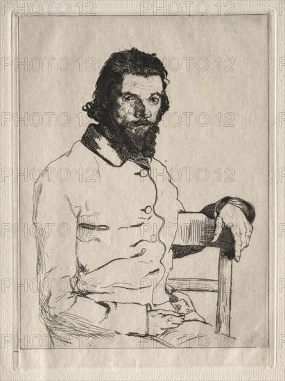 Portrait of Meryon, Seated. Creator: Félix Bracquemond (French, 1833-1914).