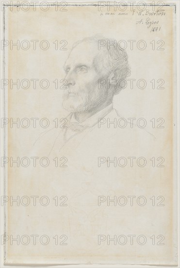 Portrait of Sir Frederick W. Burton, Director of the National Gallery, London, 1881. Creator: Alphonse Legros (French, 1837-1911).