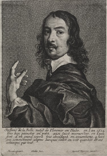 Portrait of Stefano della Bella. Creator: Wenceslaus Hollar (Bohemian, 1607-1677).