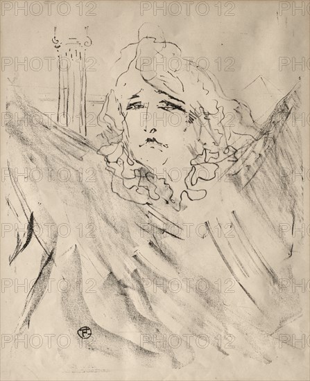 Portraits of Actors and Actresses: Thirteen Lithographs: Sarah Bernhardt, 1898. Creator: Henri de Toulouse-Lautrec (French, 1864-1901).
