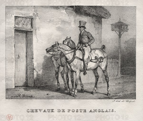 Postal Horses, 1823. Creator: Horace Vernet (French, 1789-1863).