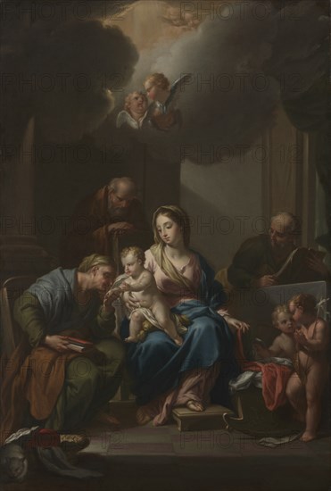 Presentation Sketch for "The Holy Family with Saints Anne, Joachim, and John the Baptist"..., c. 172 Creator: Francesco Trevisani (Italian, 1656-1746).