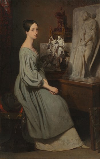 Princess Marie dOrléans in Her Studio, c. 1838. Creator: Ary Scheffer (Dutch, 1795-1858).